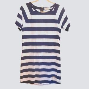 Michael Kors Short Sleeve Navy & White Striped Dress Size Medium